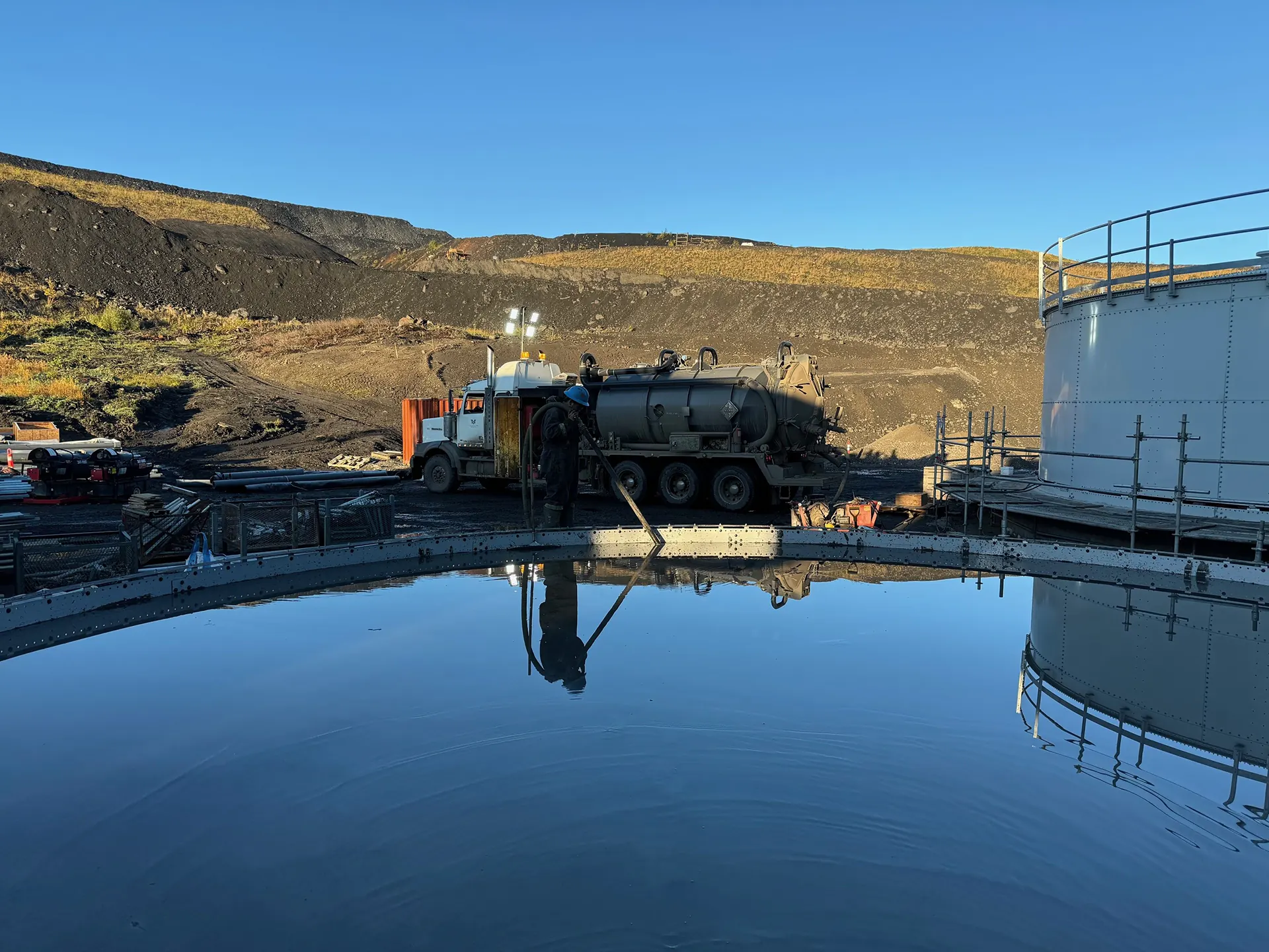 MV Trucking vacuum truck on site 33