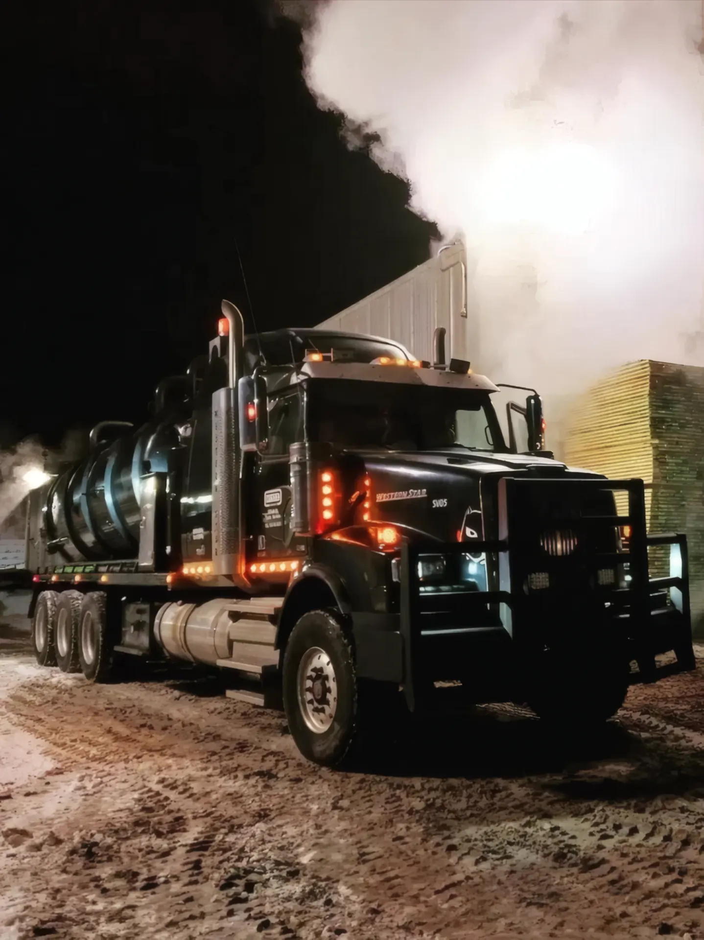 MV Trucking vacuum truck on site 40