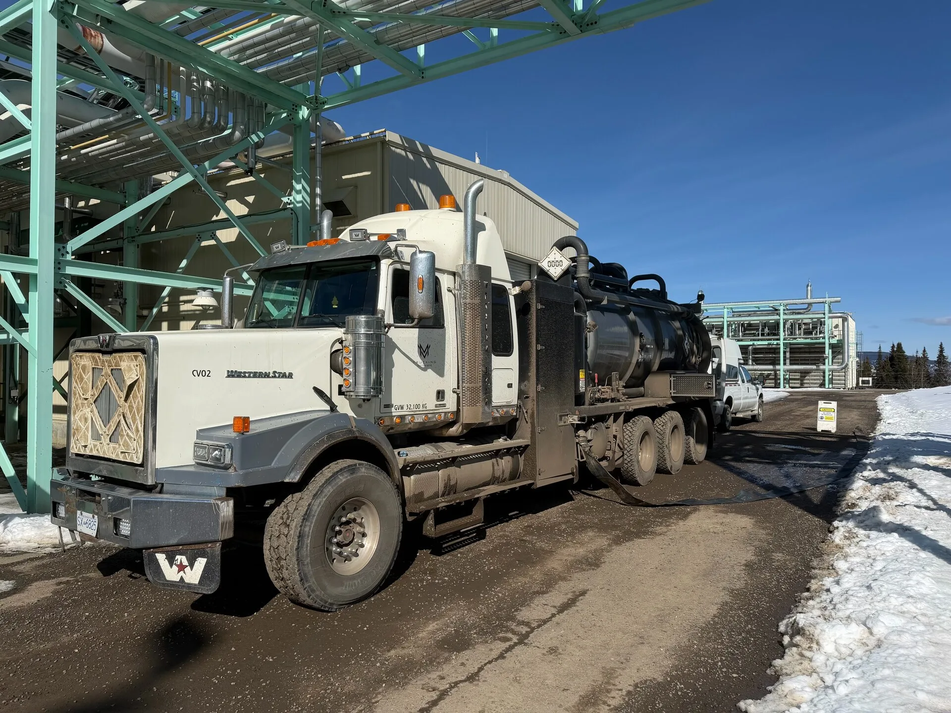 MV Trucking vacuum truck on site 14