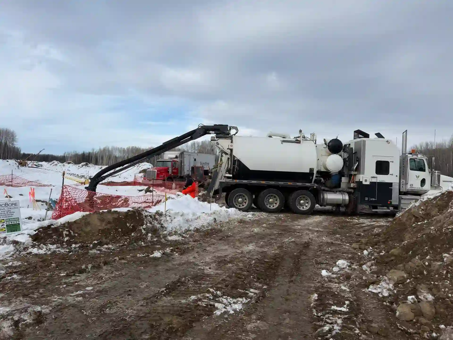 MV Trucking vacuum truck on site 30