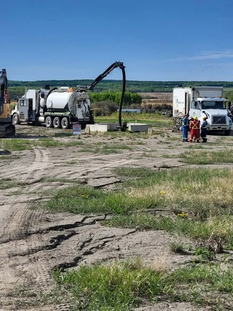 MV Trucking vacuum truck on site 27