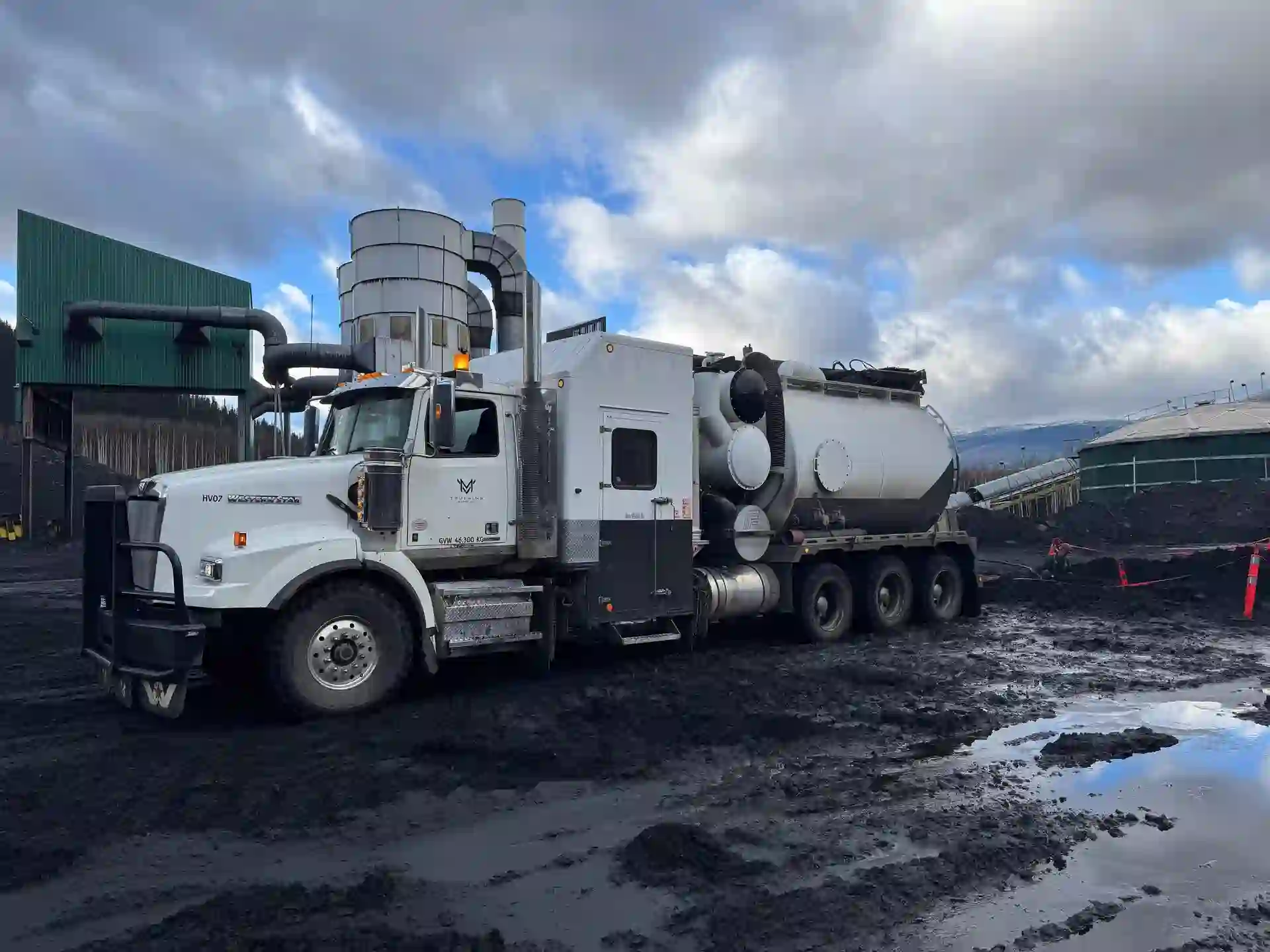 MV Trucking vacuum truck on site 26