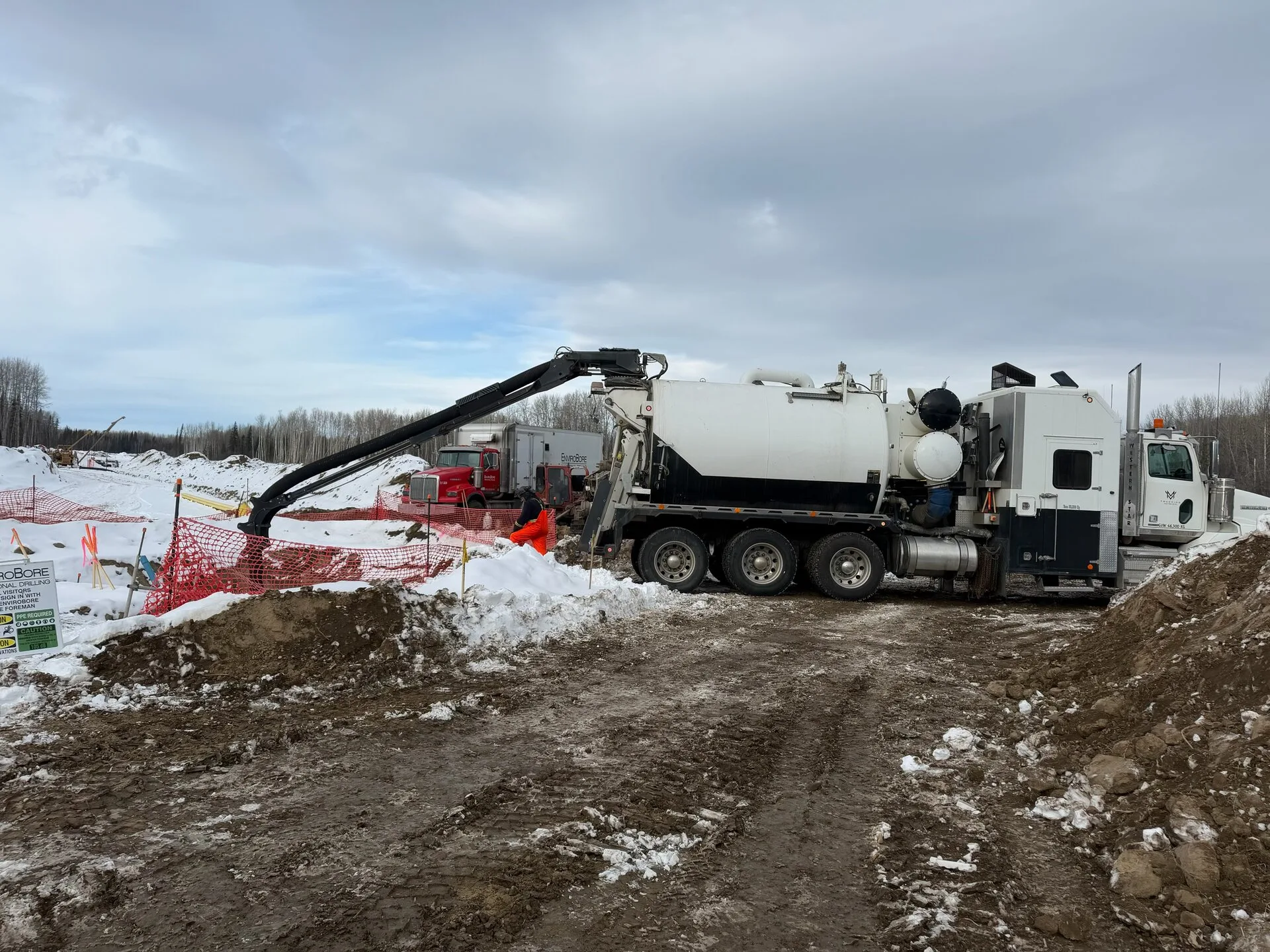 MV Trucking vacuum truck on site 13