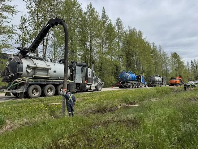 MV Trucking vacuum truck on site 38