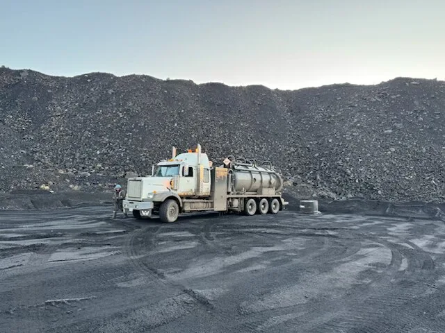 MV Trucking vacuum truck on site 41