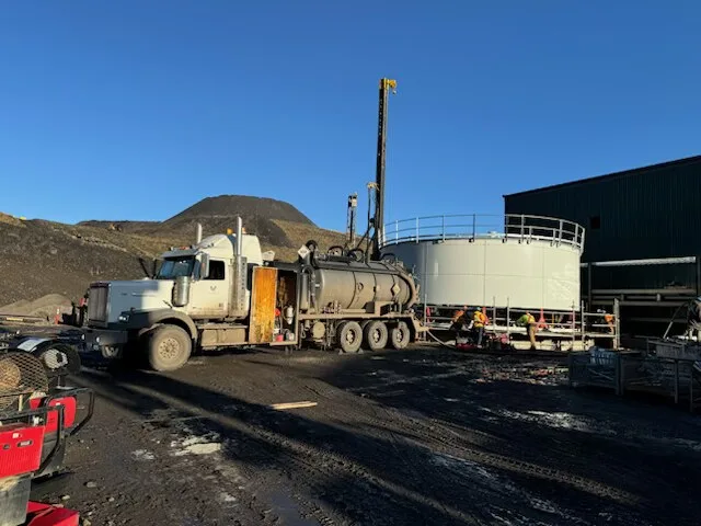 MV Trucking vacuum truck on site 25