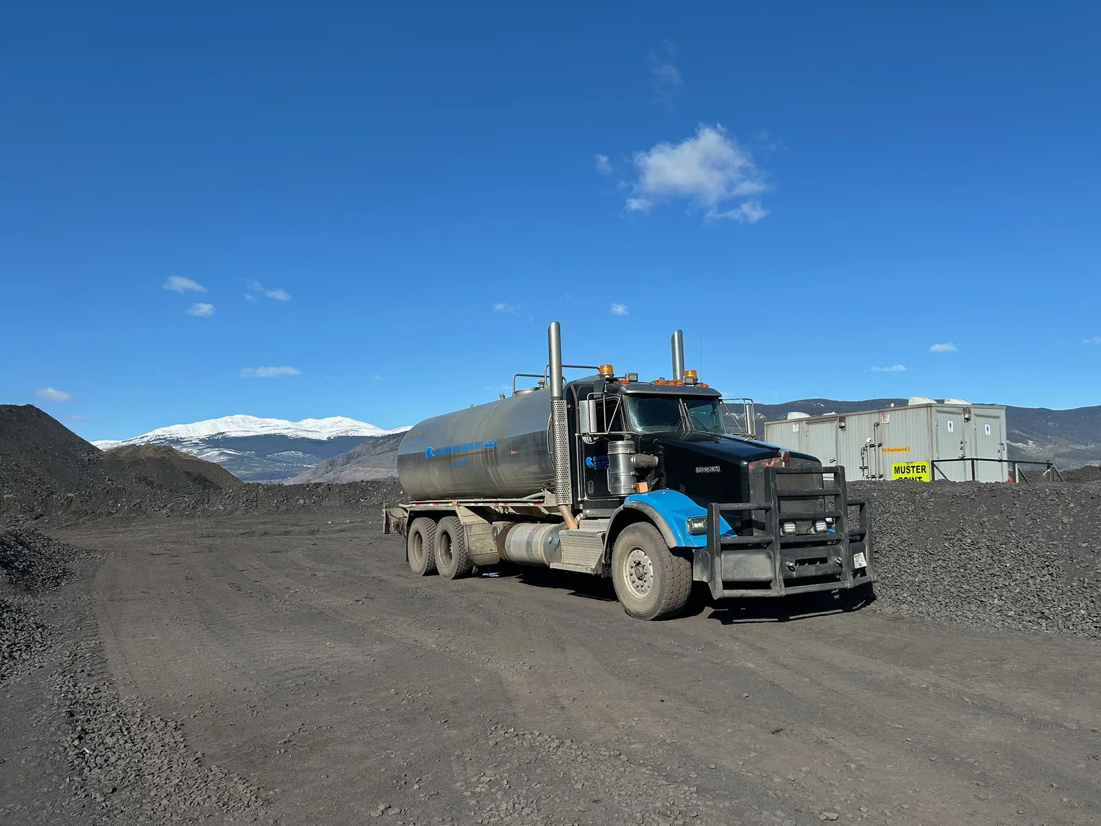 MV Trucking vacuum truck on site 36