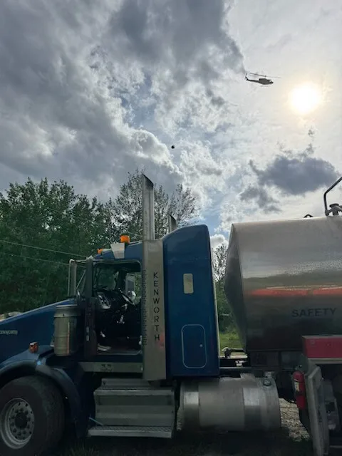 MV Trucking vacuum truck on site 42