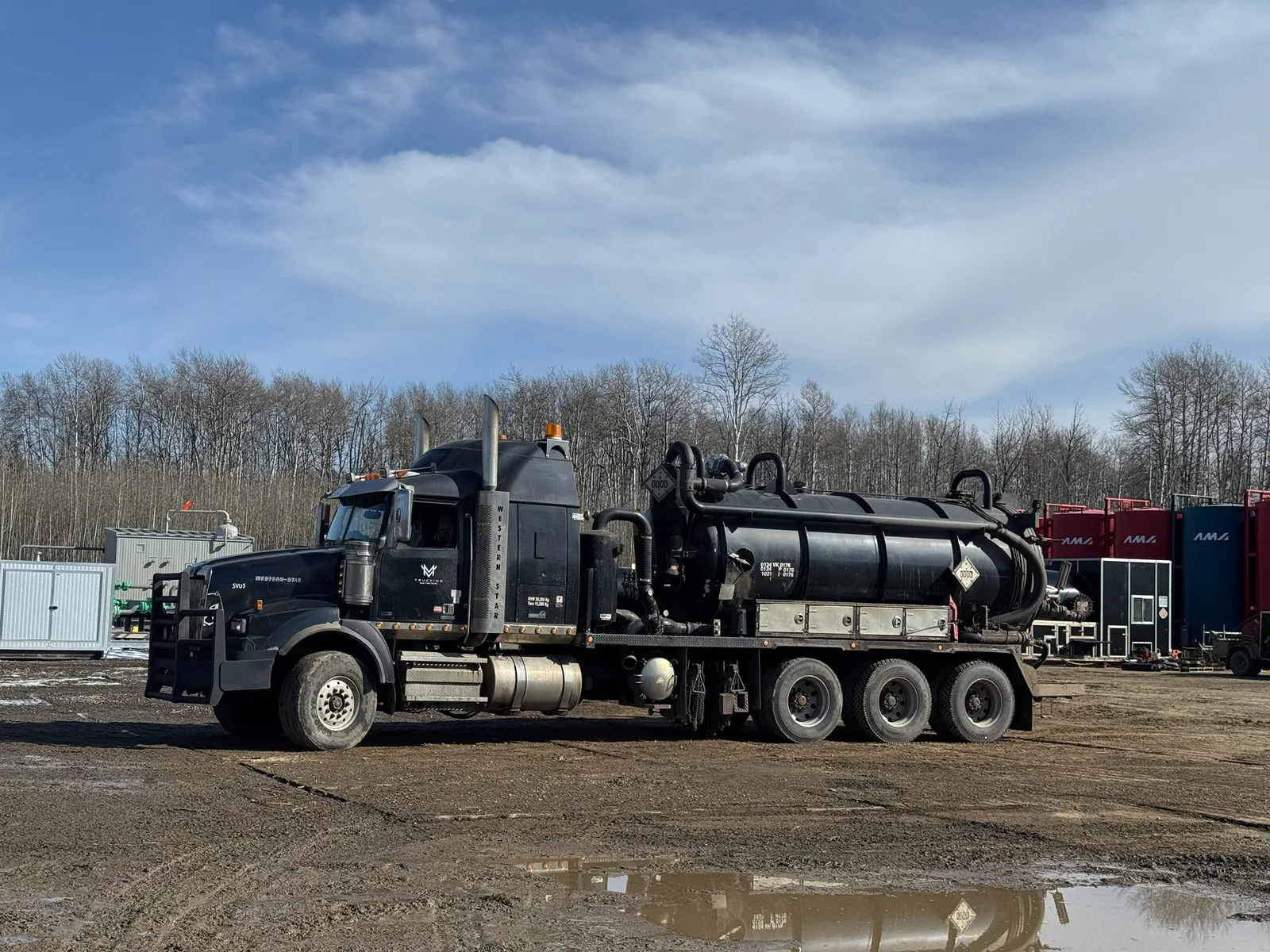 MV Trucking vacuum truck on site 19